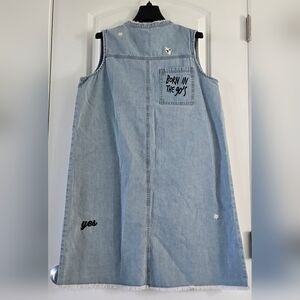 Rare Lee Cooper Jeans‎ London Born In The '90s Denim Shift Dress Women's Size L
